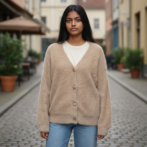 ANDREE' By Unit Fuzzy Button Front V-Neck Cardigan, NWT! Size 2X - Picture 3 of 10